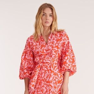 Samy Print Balloon Sleeve Shirtdress